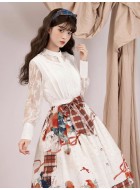 Cyans Qing Apple and Flower Long Sleeve Blouse(Reservation/Full Payment Without Shipping)